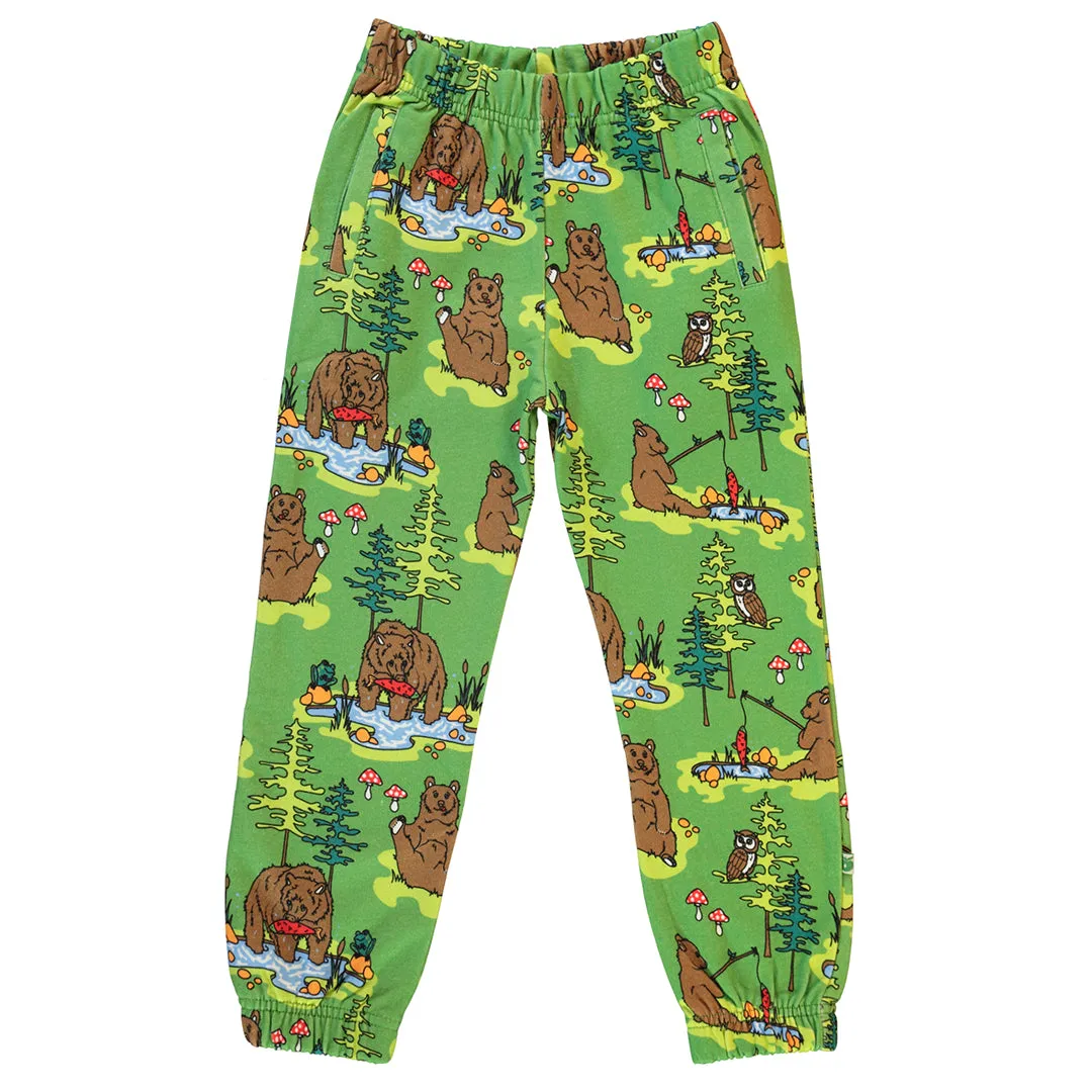 Sweatpants- bears, moss green