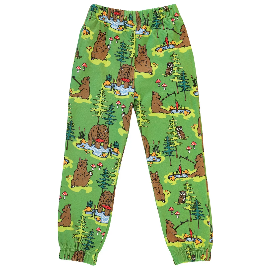 Sweatpants- bears, moss green