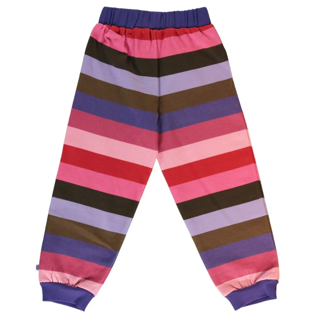 Sweatpants With Stripes in Purple Heart