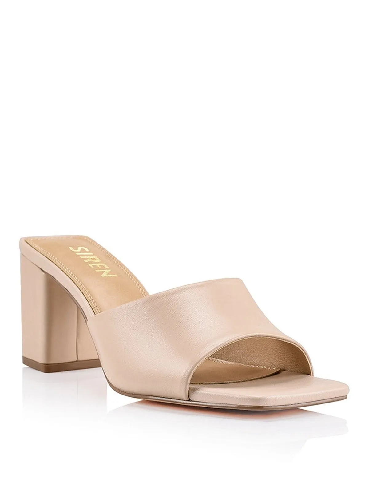 Teepee Block Heel Mules - Nude Leather