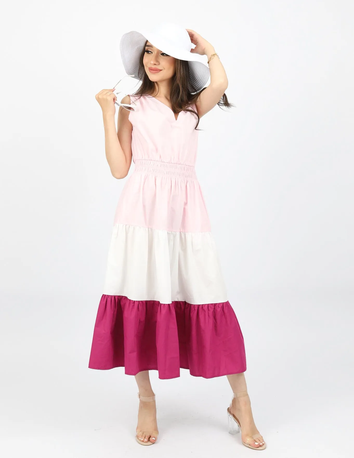 Tiana V Tiered Sleeveless Dress