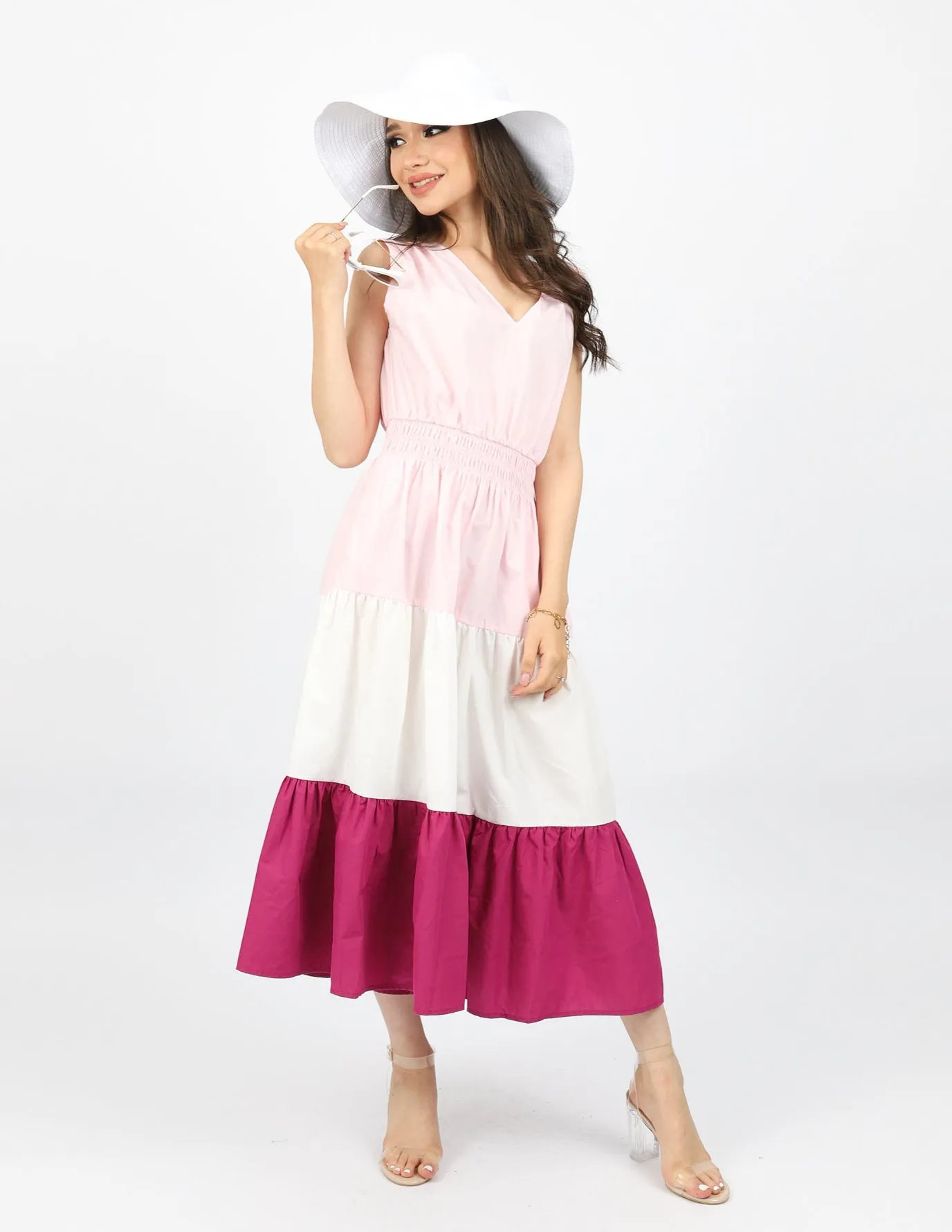 Tiana V Tiered Sleeveless Dress