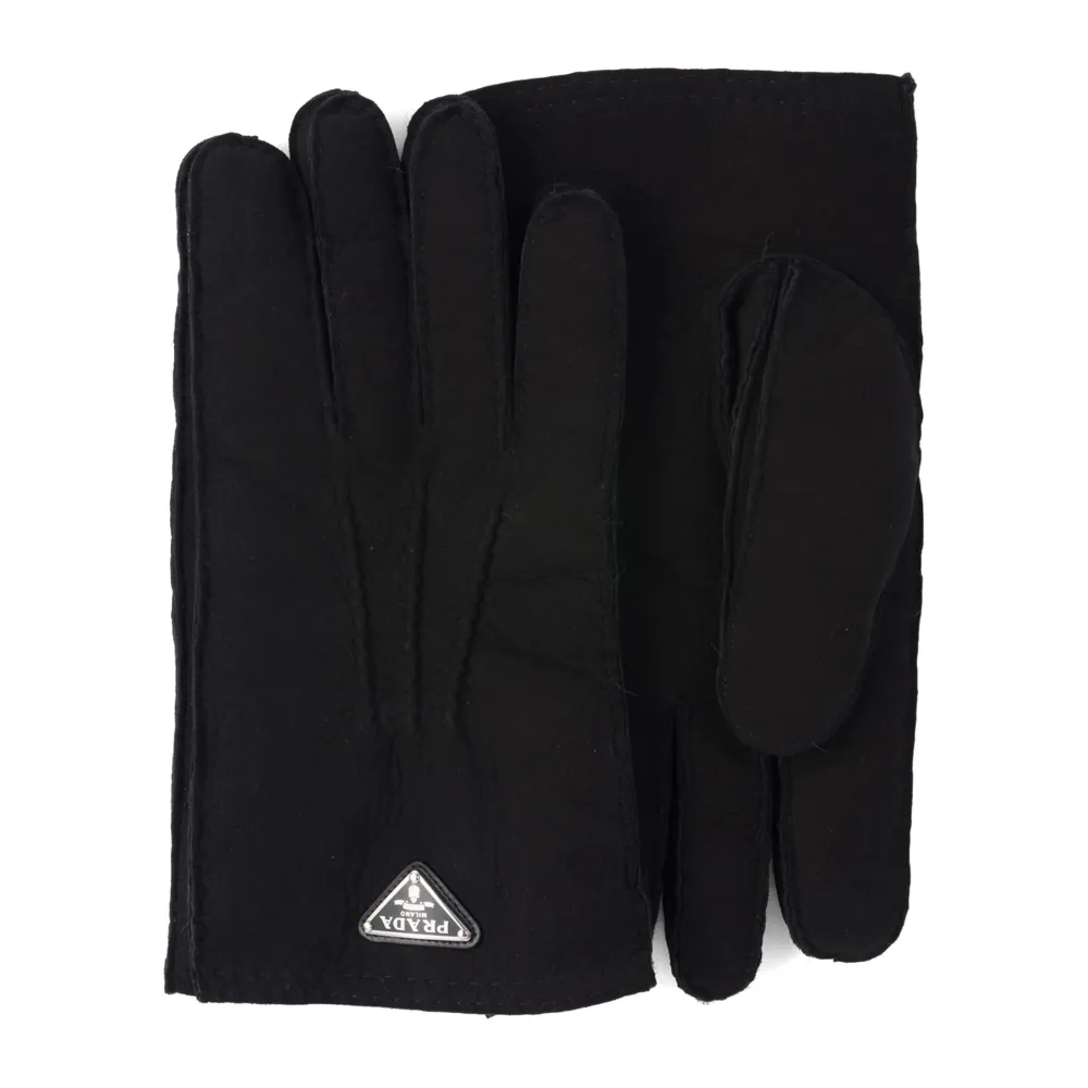 Triangle-Logo Suede Gloves