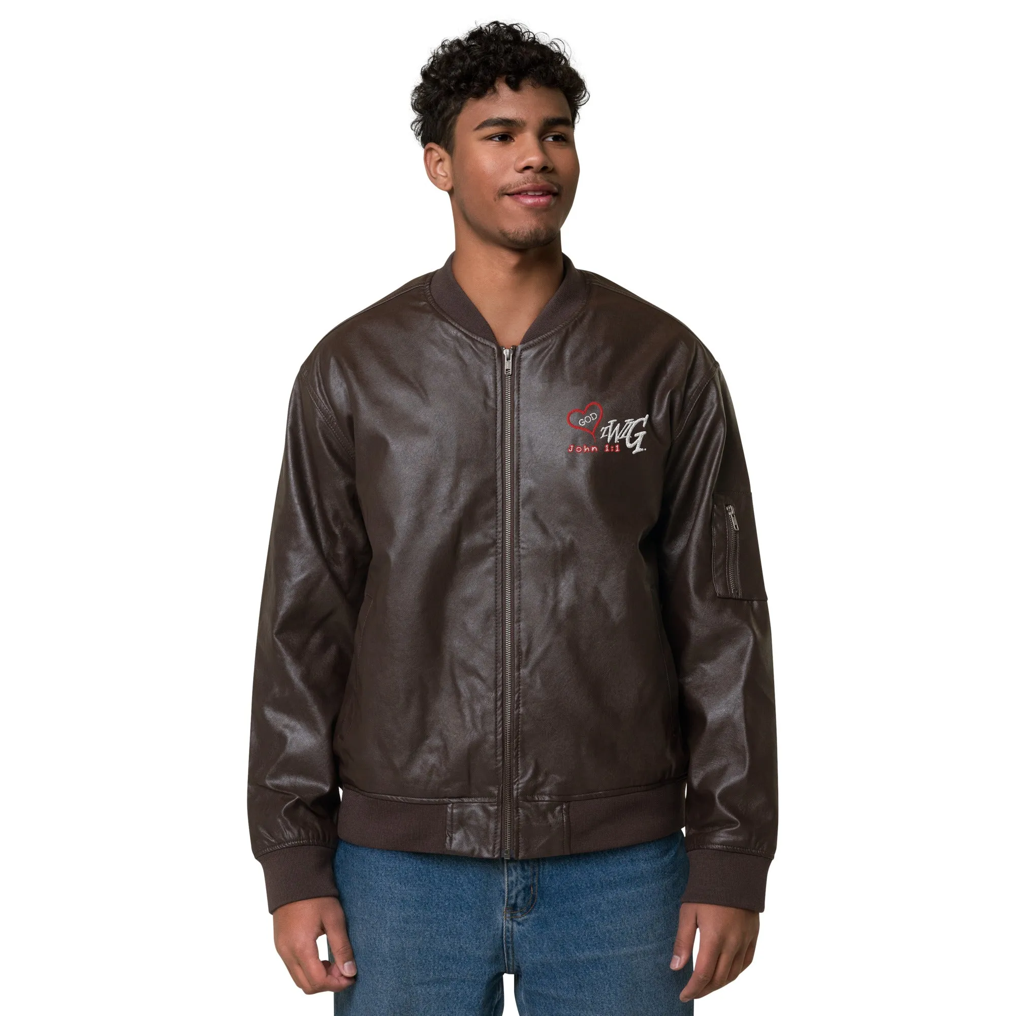 T.W.I.G. - The Word is GOD Leather Bomber Jacket