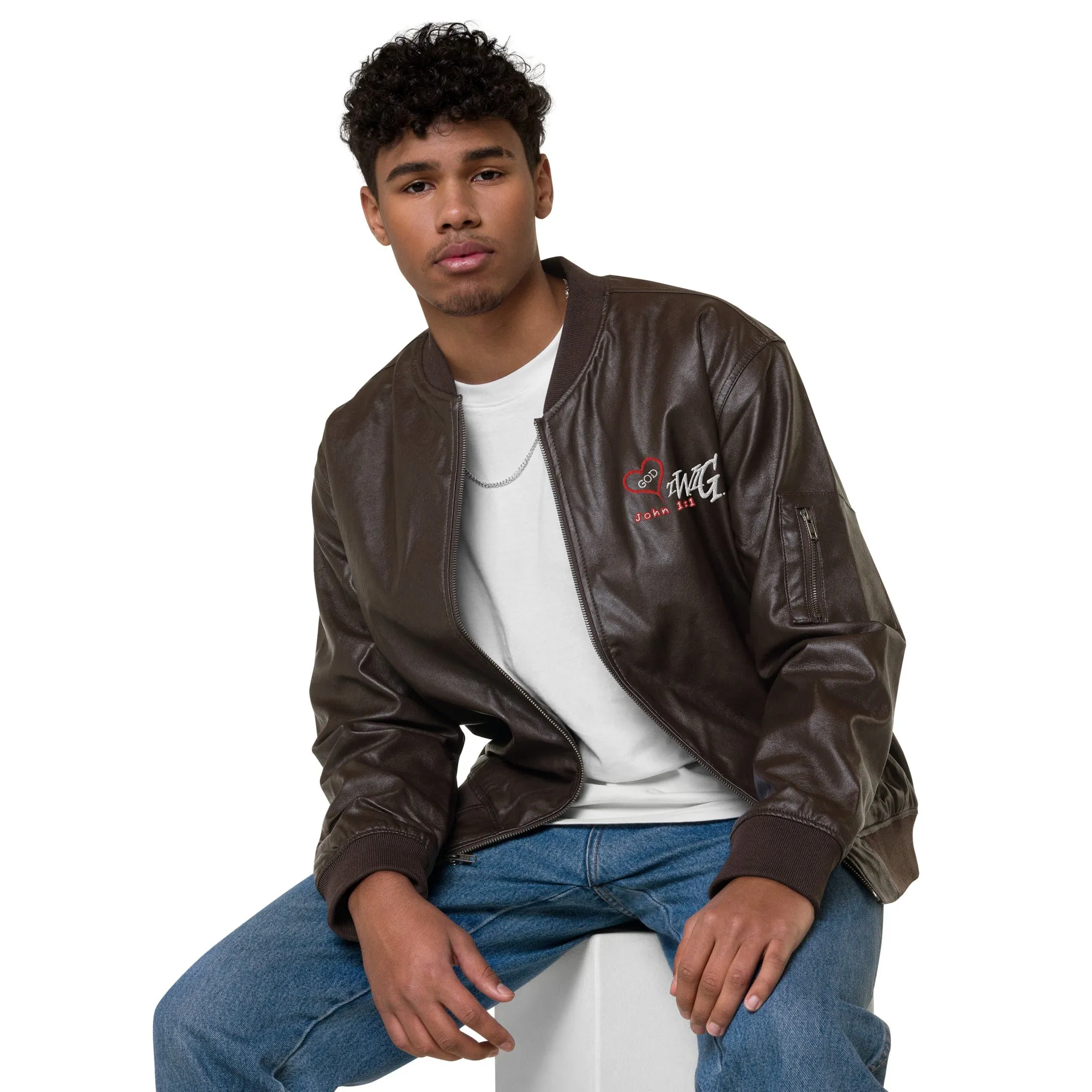 T.W.I.G. - The Word is GOD Leather Bomber Jacket