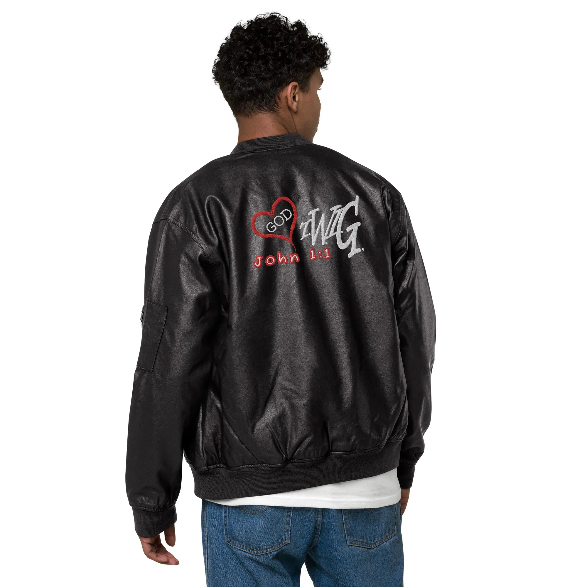 T.W.I.G. - The Word is GOD Leather Bomber Jacket