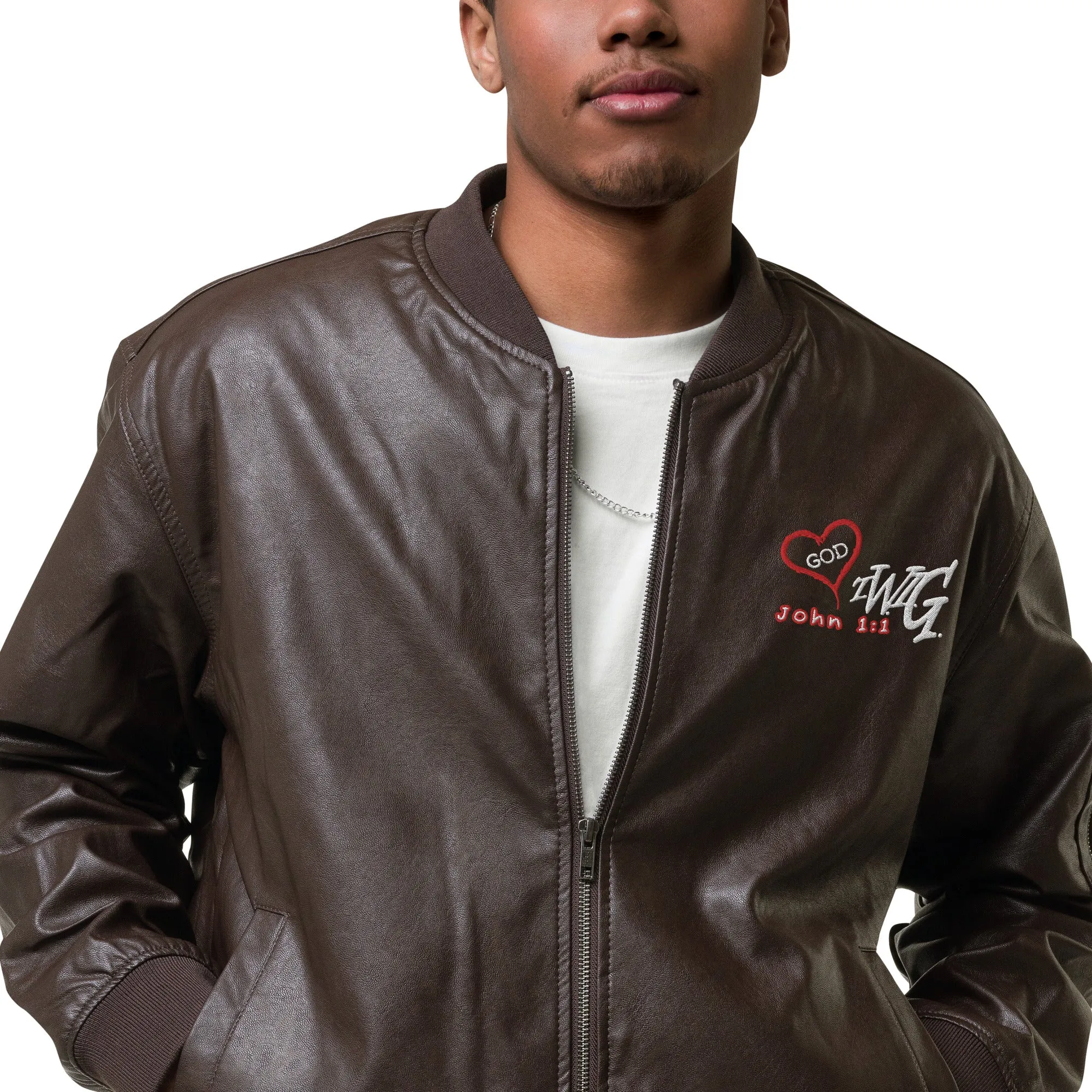 T.W.I.G. - The Word is GOD Leather Bomber Jacket