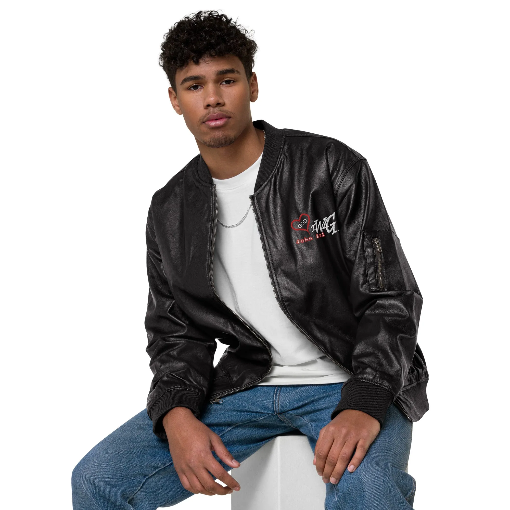 T.W.I.G. - The Word is GOD Leather Bomber Jacket