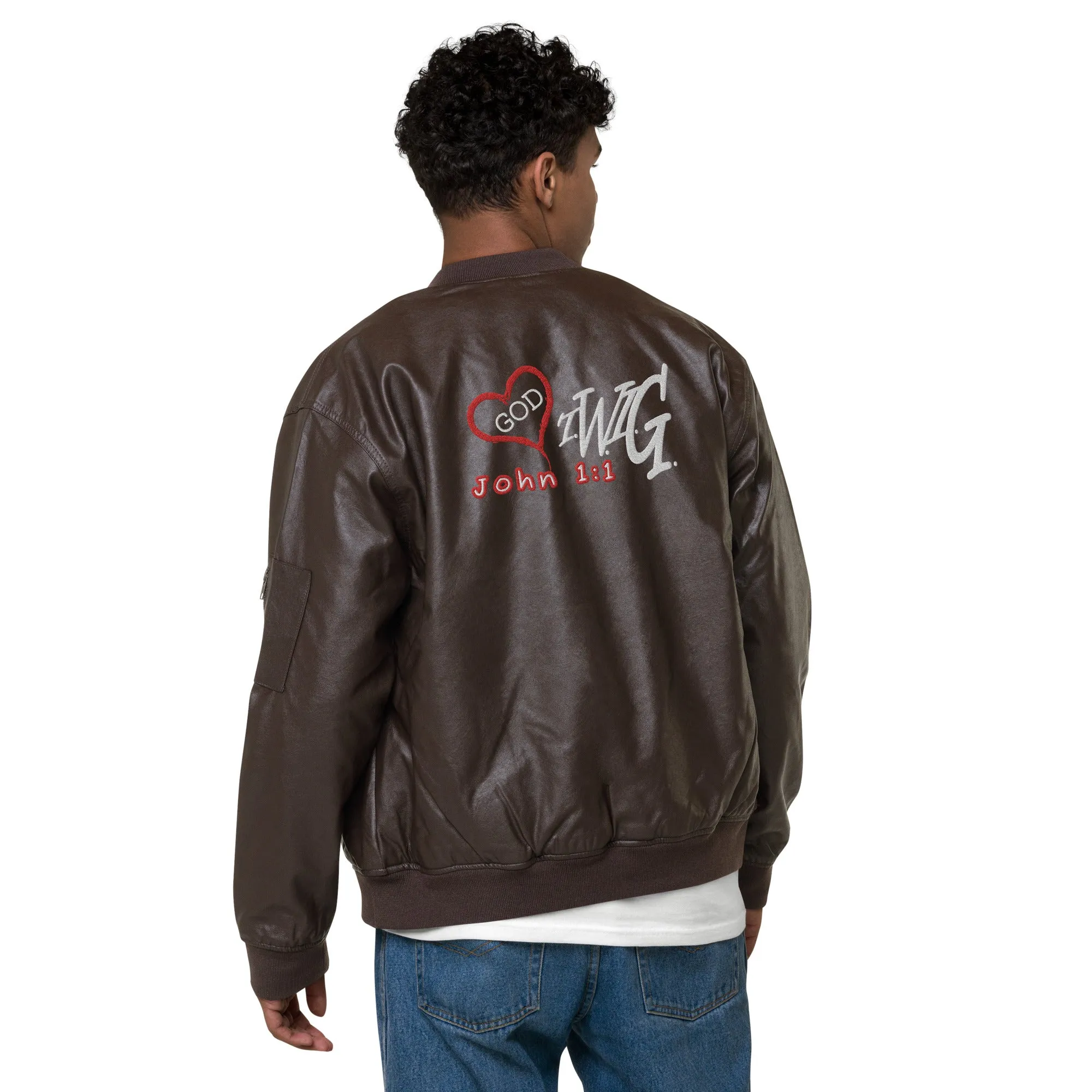 T.W.I.G. - The Word is GOD Leather Bomber Jacket