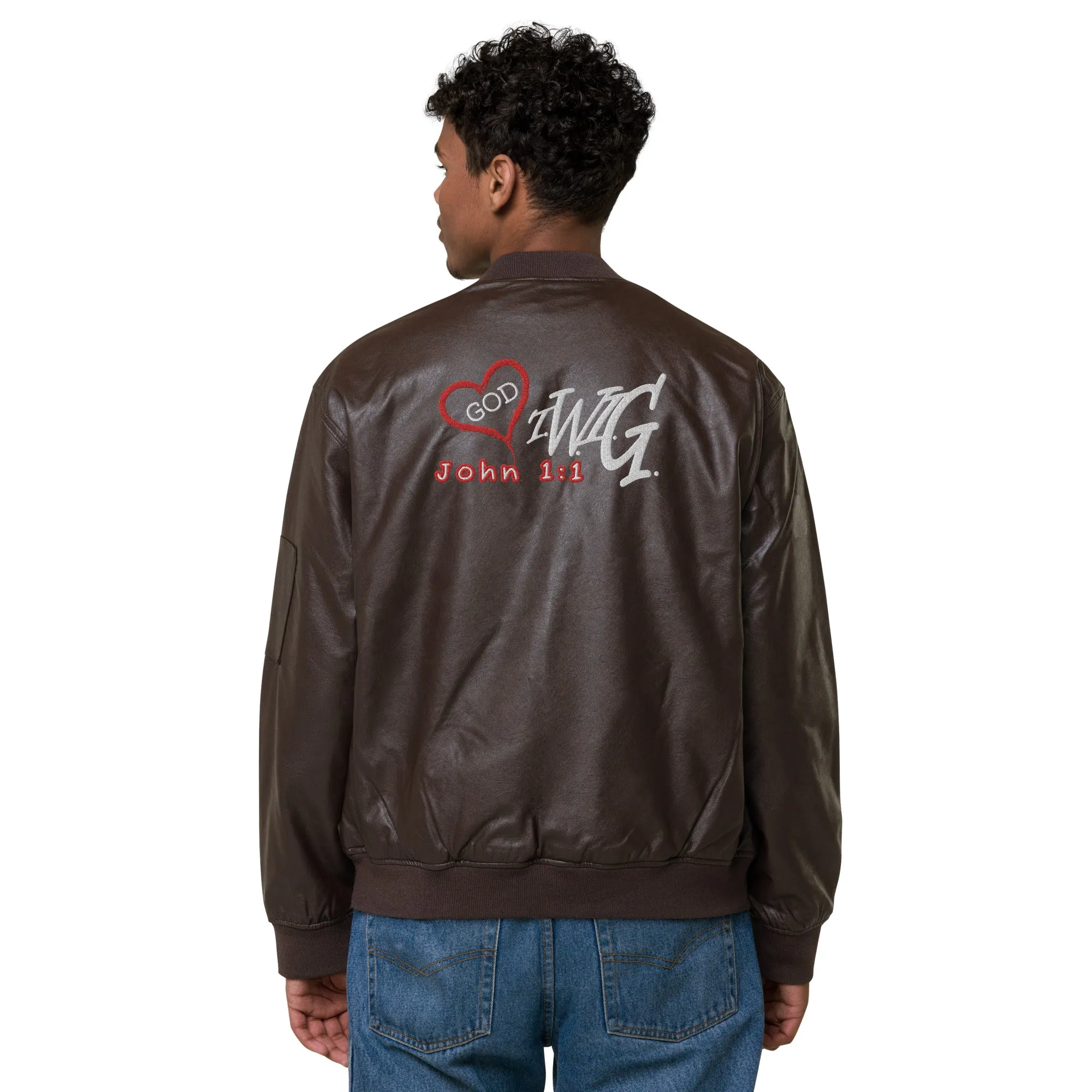 T.W.I.G. - The Word is GOD Leather Bomber Jacket