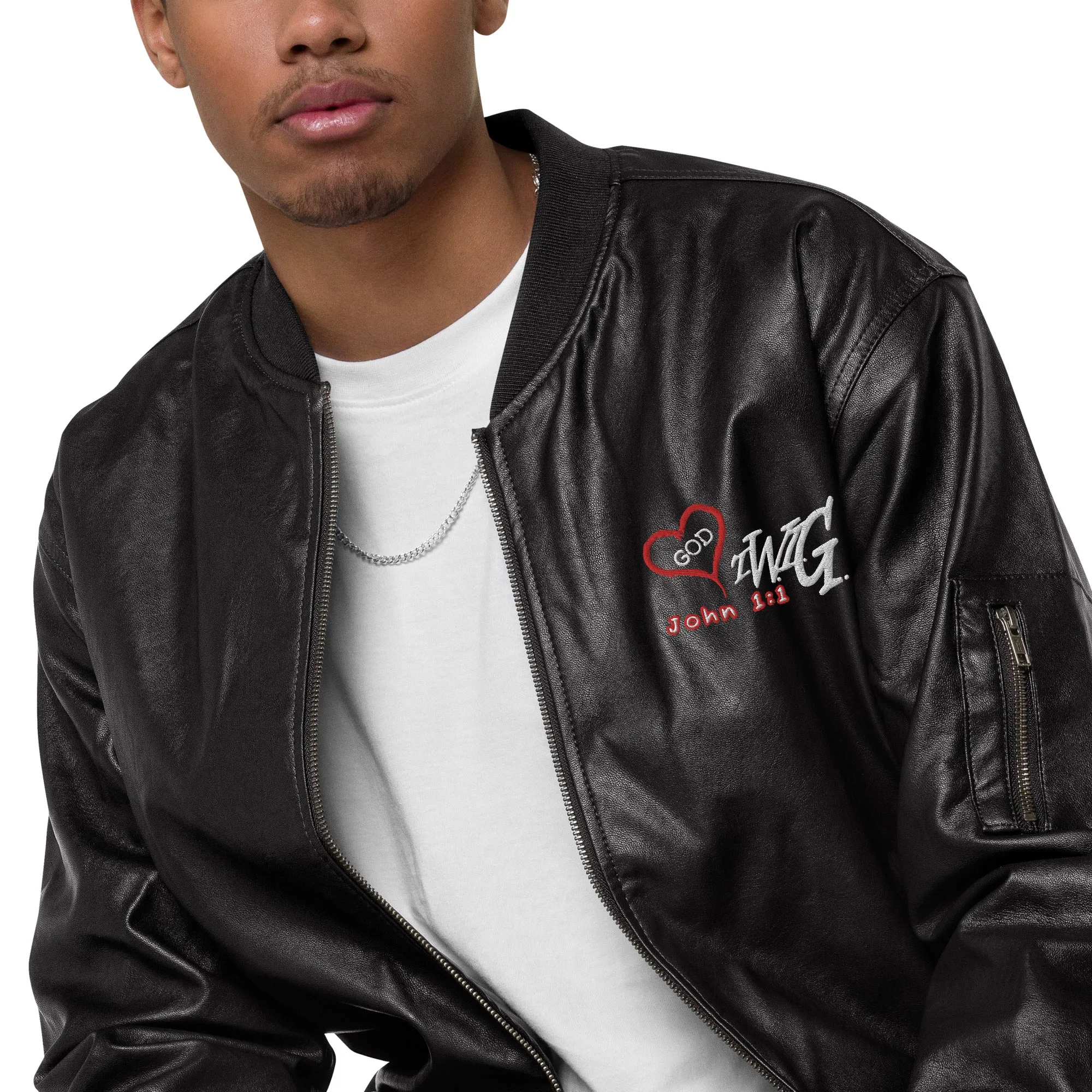 T.W.I.G. - The Word is GOD Leather Bomber Jacket