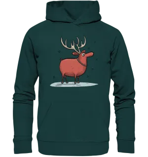 Unisex Bio-Hoodie mit Weihnachtsmotiv "Crazy Rentier"