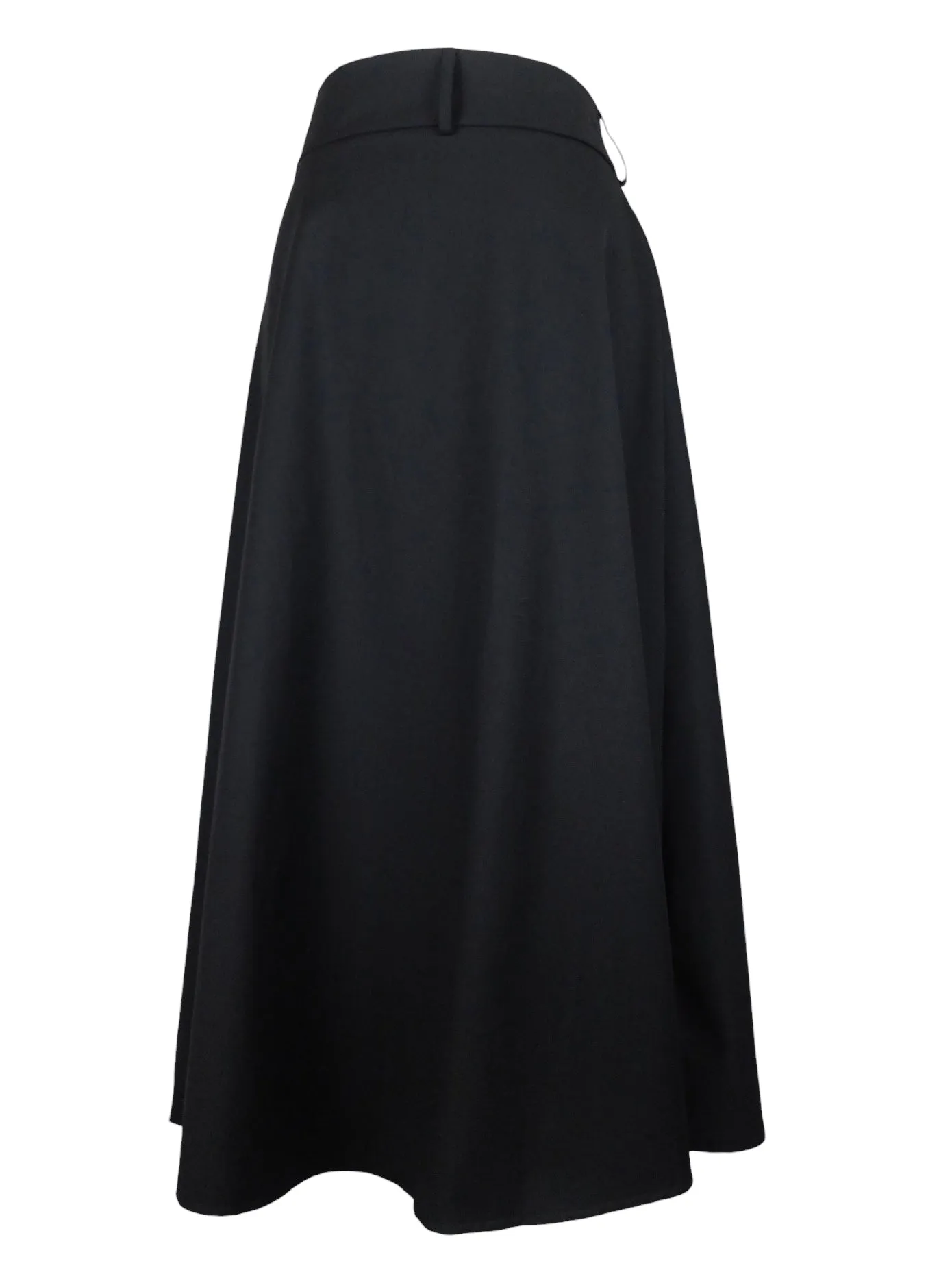 Vintage 2000s Y2K Grunge Chic Black Solid Basic Full Circle Midi Skirt | 28 Inch Waist