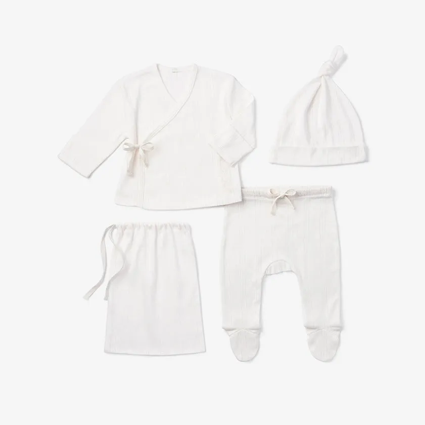 White Pointelle Layette Gift Set