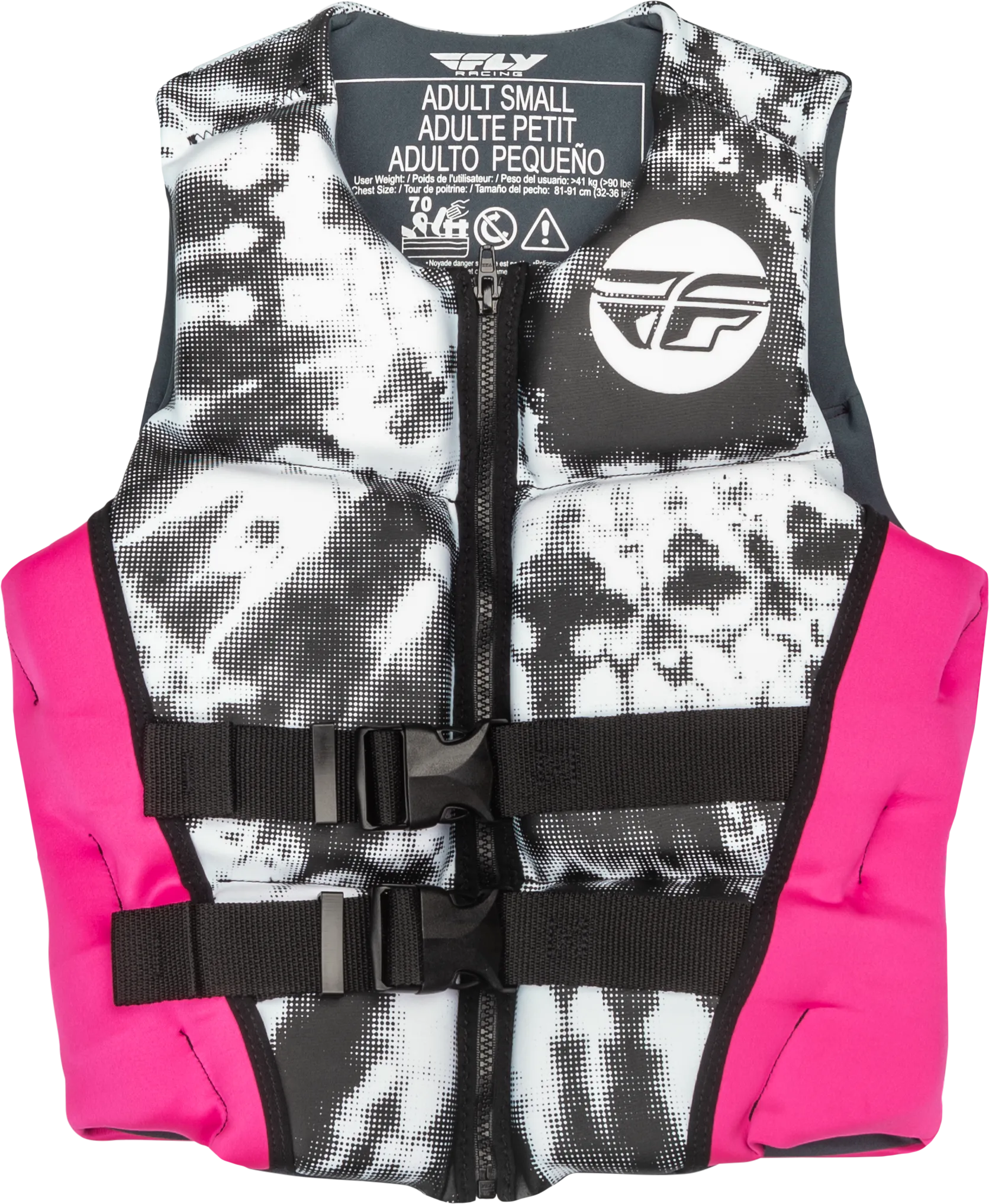 WMN'S NEOPRENE FLOTATION VEST NEON PINK/WHITE/BLACK XS