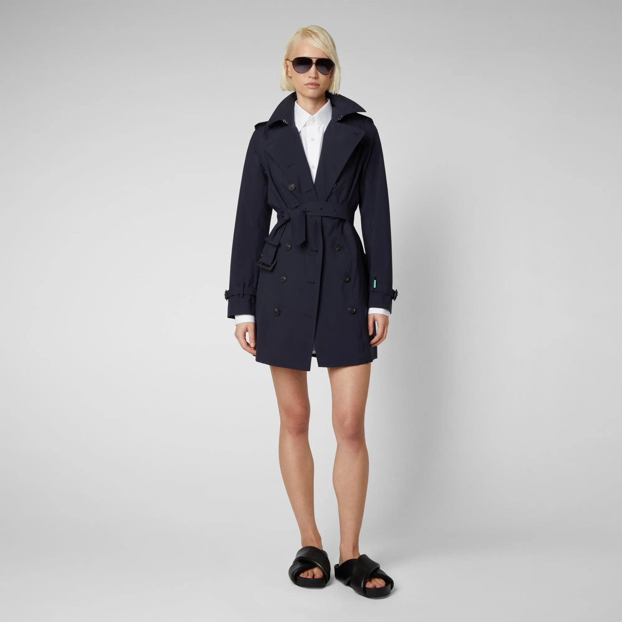 Woman's raincoat Audrey in blue black