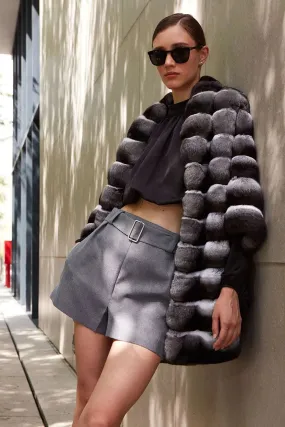 Women's chinchilla fur coat