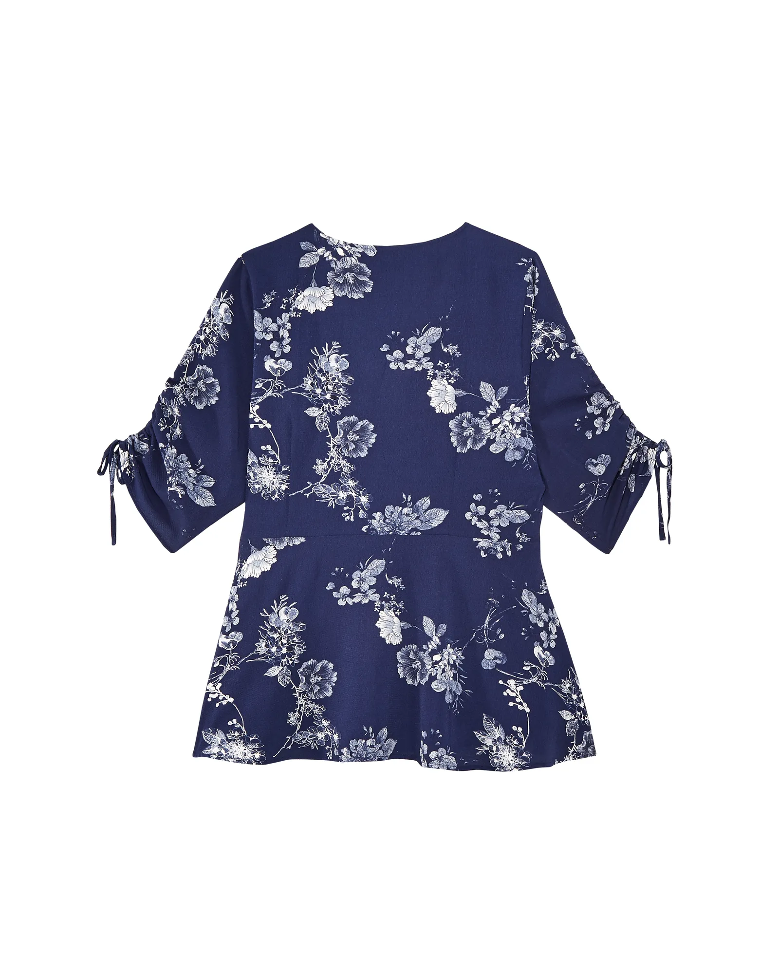 Xena Woven Wrap Top | Navy / White