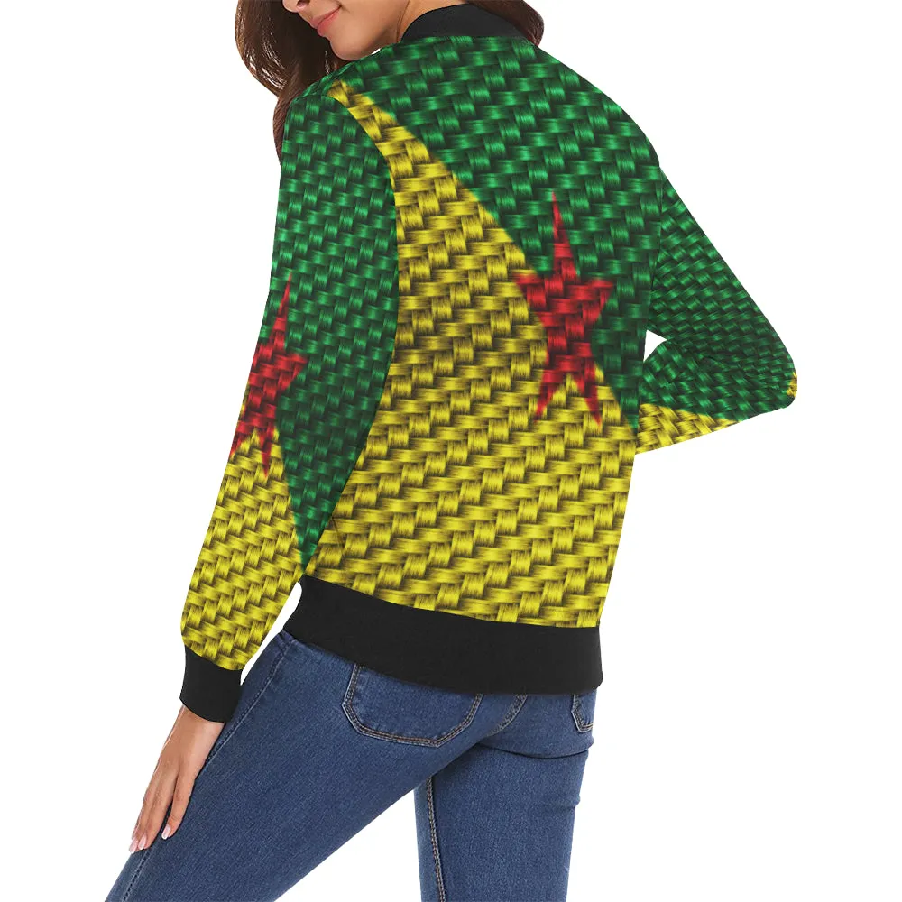 YANA FLAG All Over Print Bomber Jacket for Women