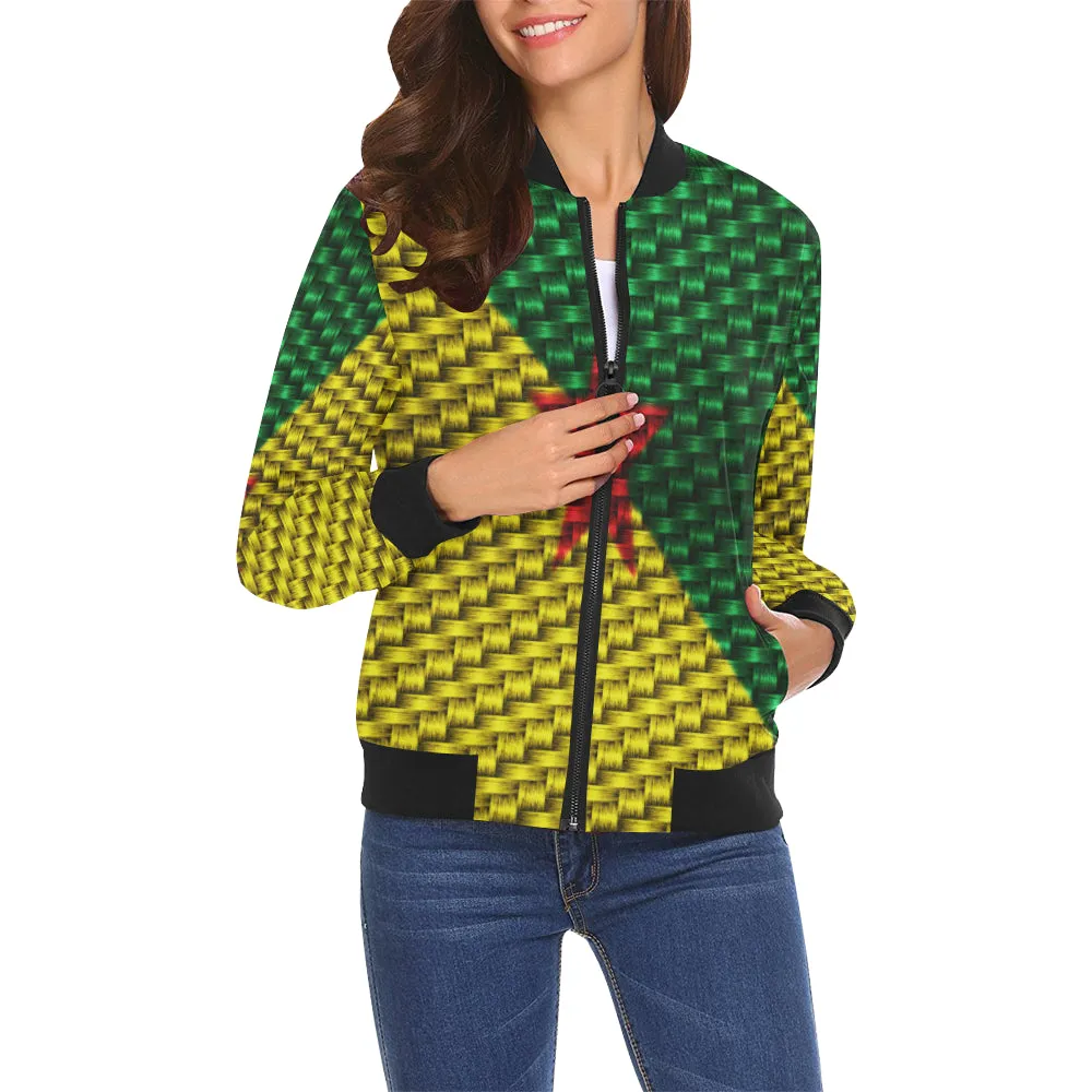 YANA FLAG All Over Print Bomber Jacket for Women