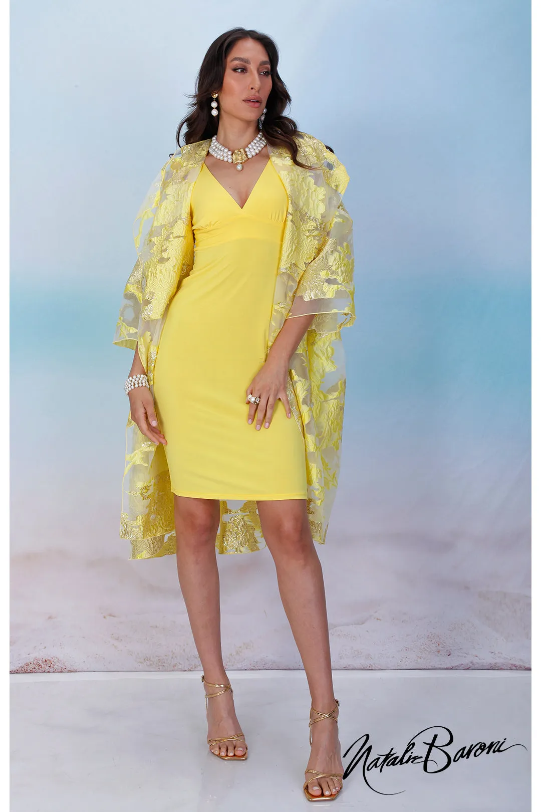 Yellow Sleeveless Cocktail Dress - Murano