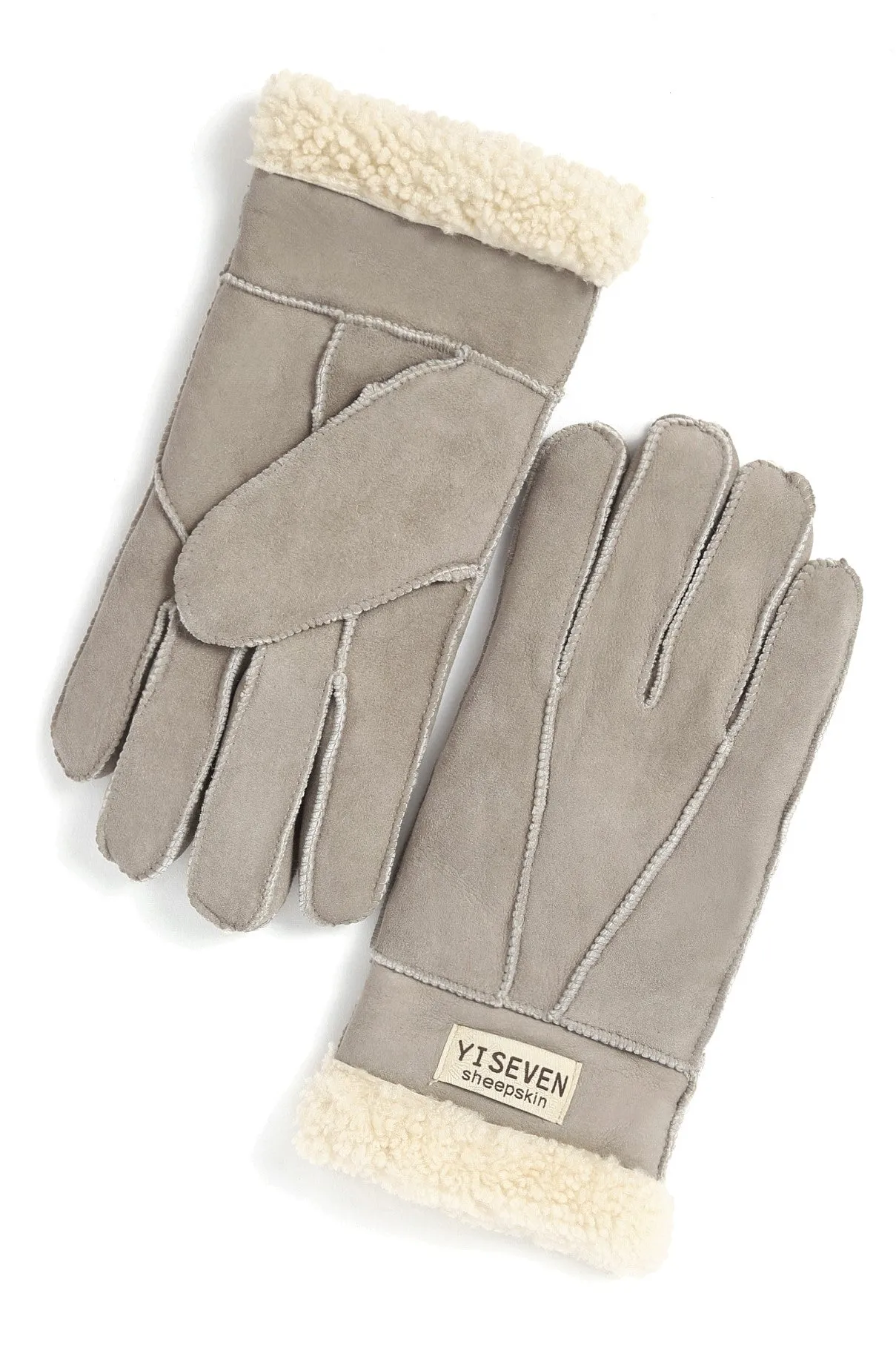 YISEVEN Men's Winter Shearling Sheepskin Gloves