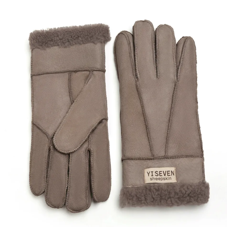 YISEVEN Men's Winter Shearling Sheepskin Gloves