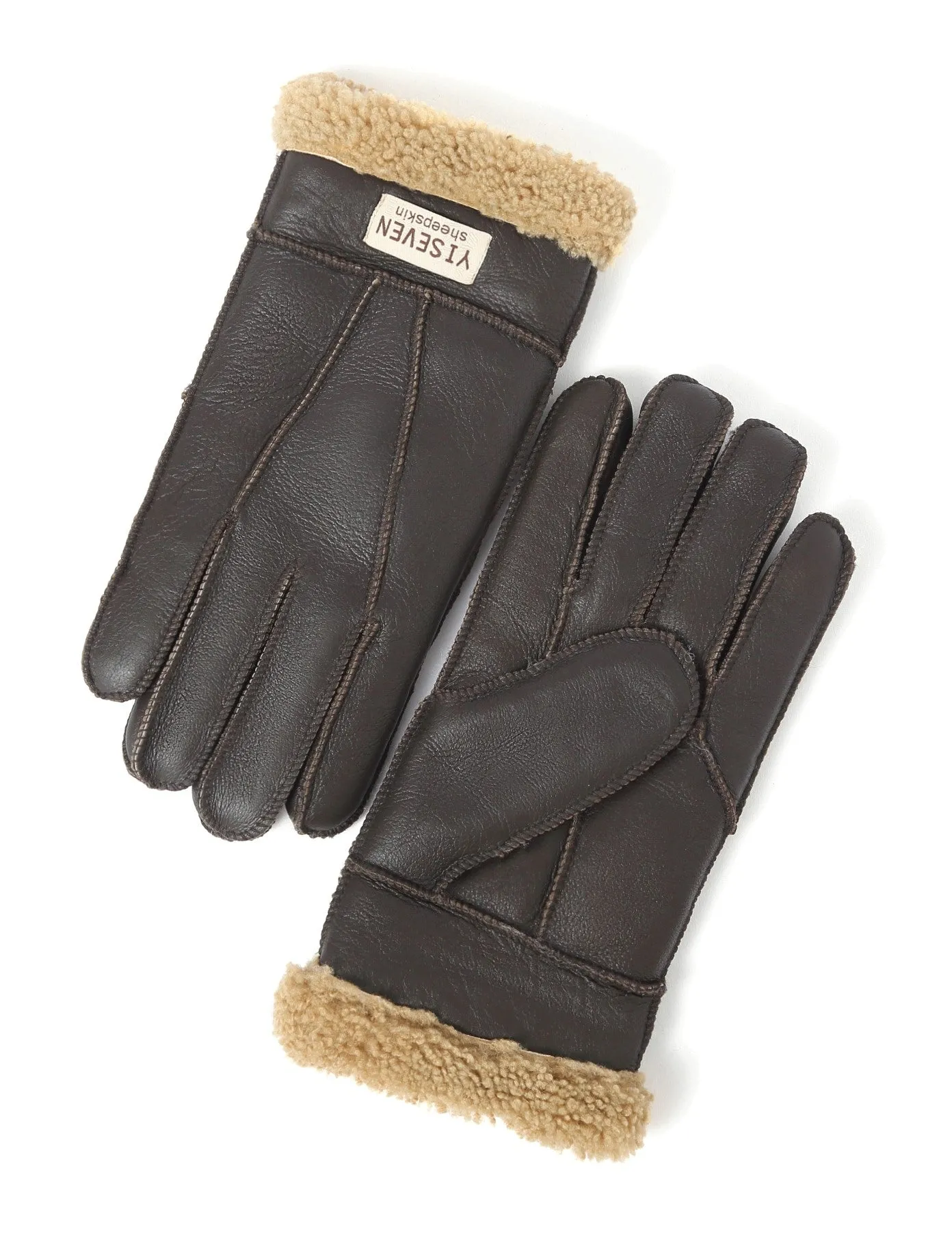 YISEVEN Men's Winter Shearling Sheepskin Gloves