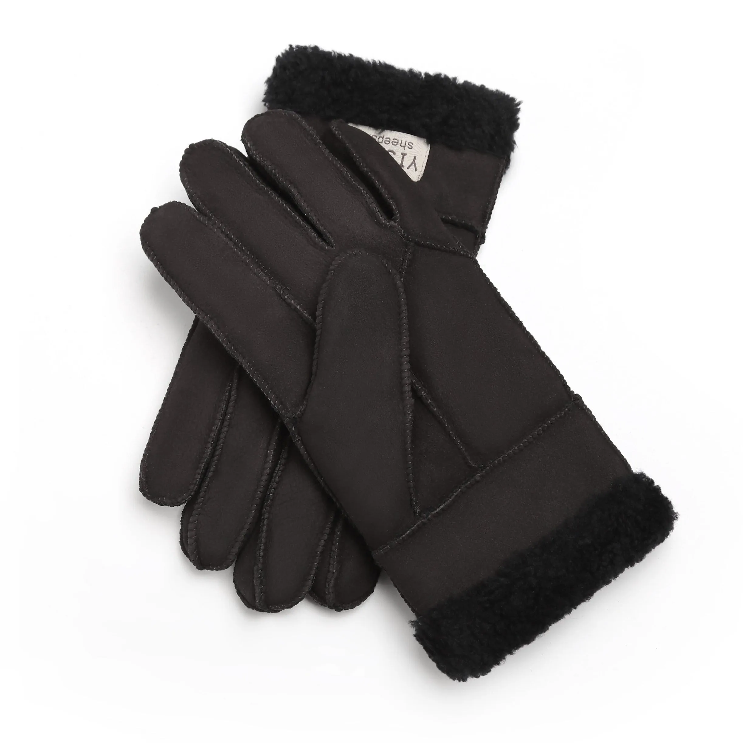 YISEVEN Men's Winter Shearling Sheepskin Gloves