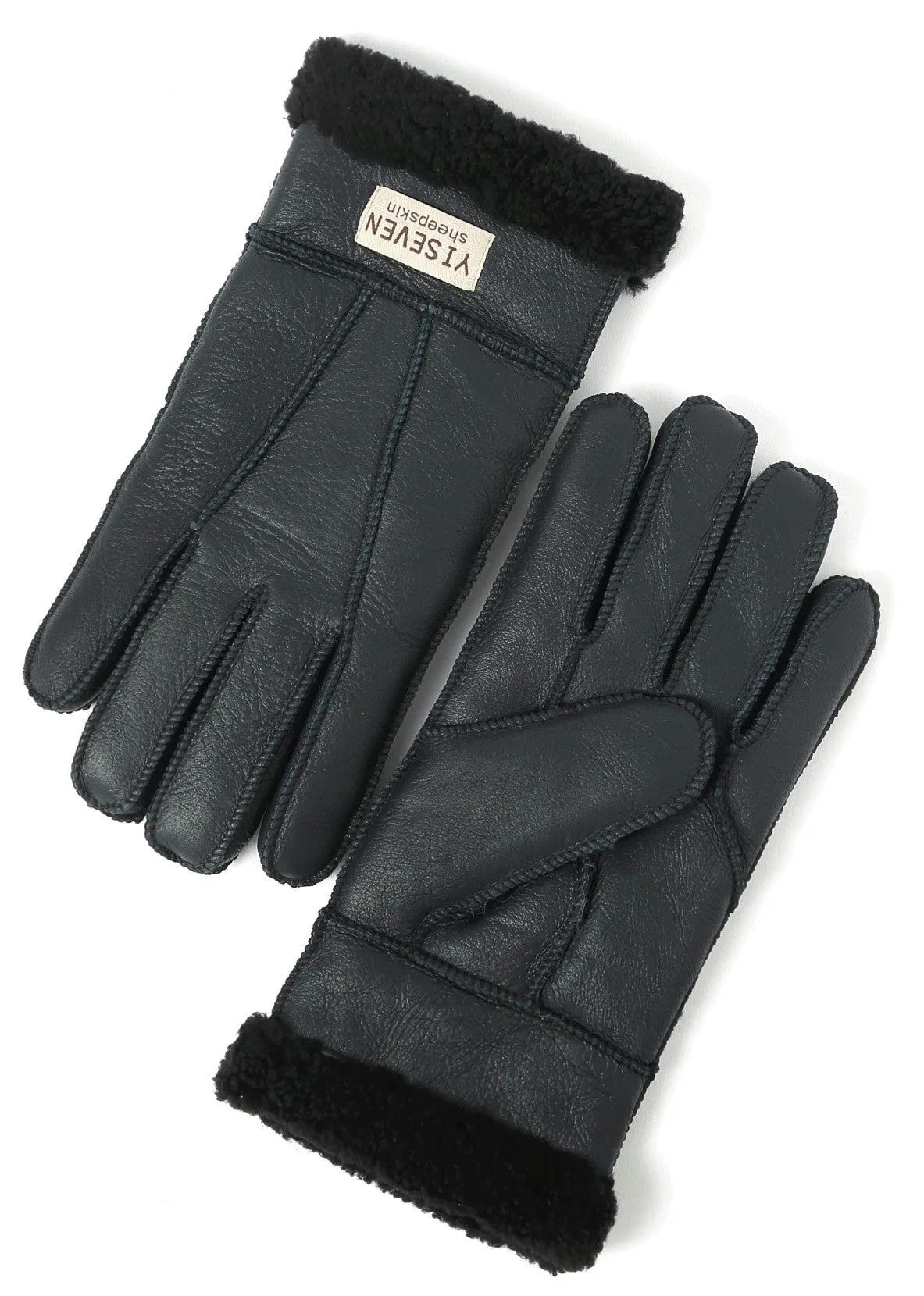 YISEVEN Men's Winter Shearling Sheepskin Gloves