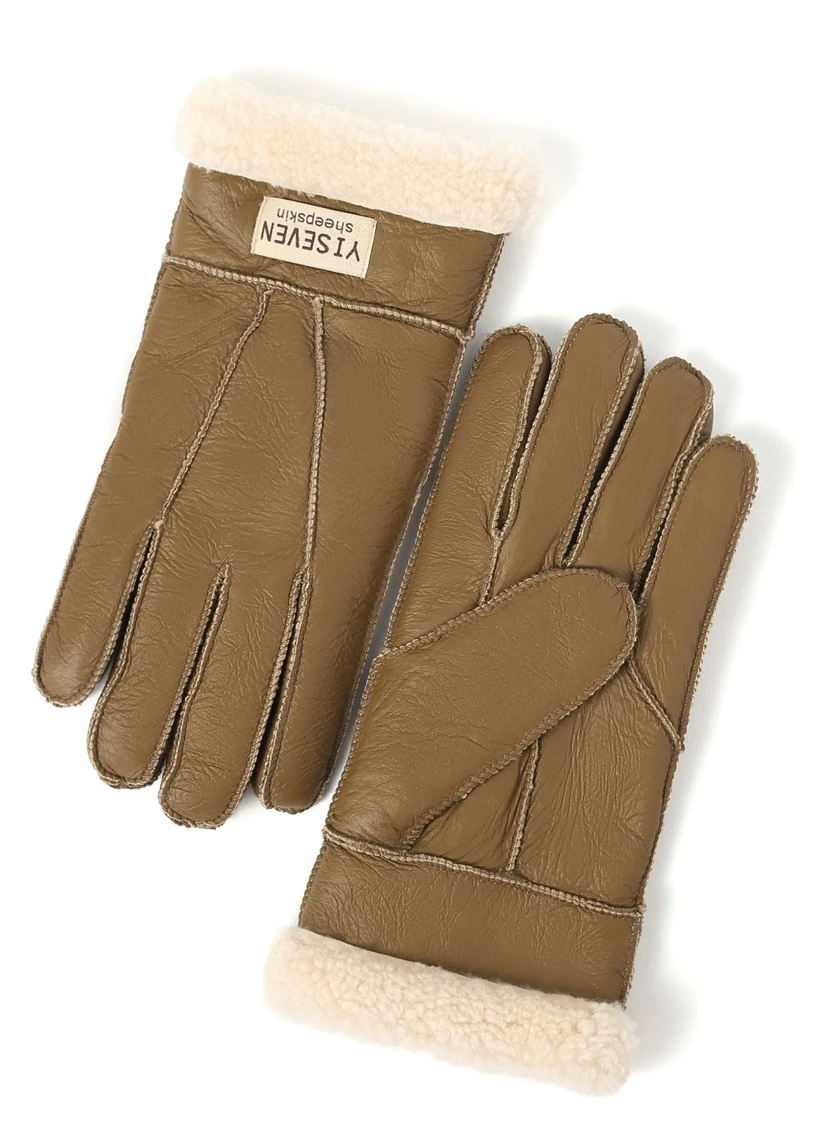 YISEVEN Men's Winter Shearling Sheepskin Gloves