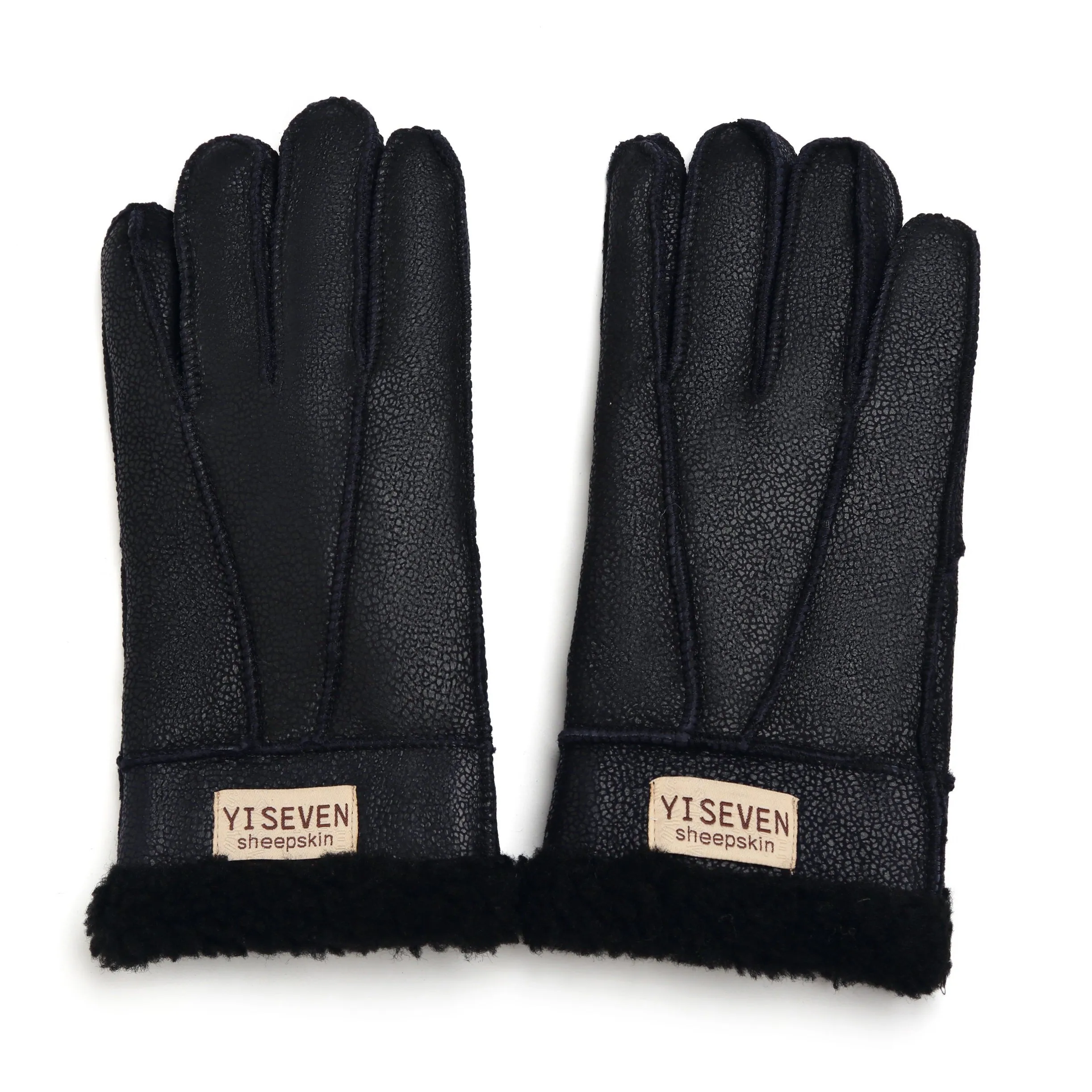 YISEVEN Men's Winter Shearling Sheepskin Gloves