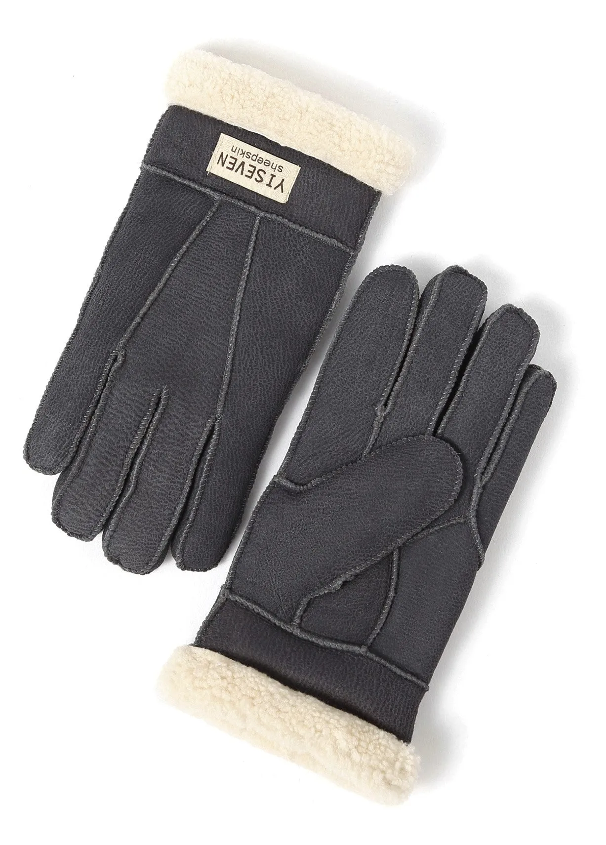 YISEVEN Men's Winter Shearling Sheepskin Gloves