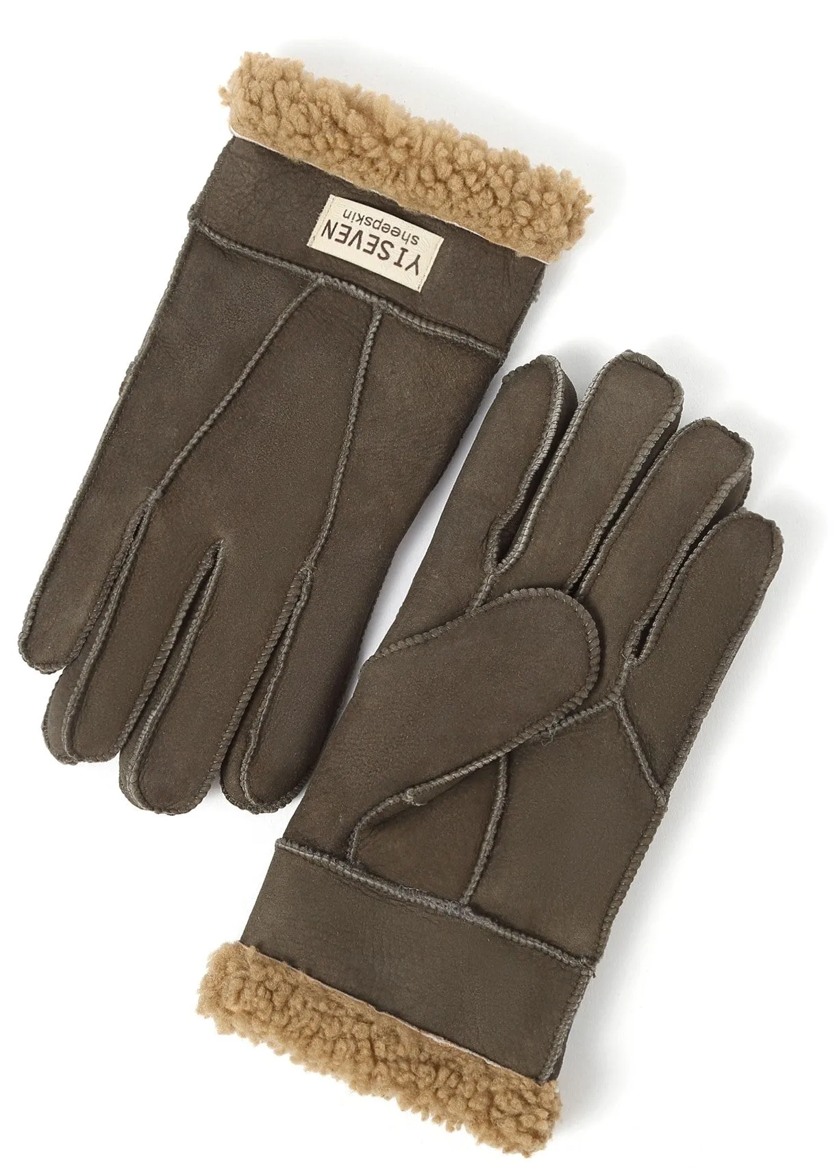 YISEVEN Men's Winter Shearling Sheepskin Gloves