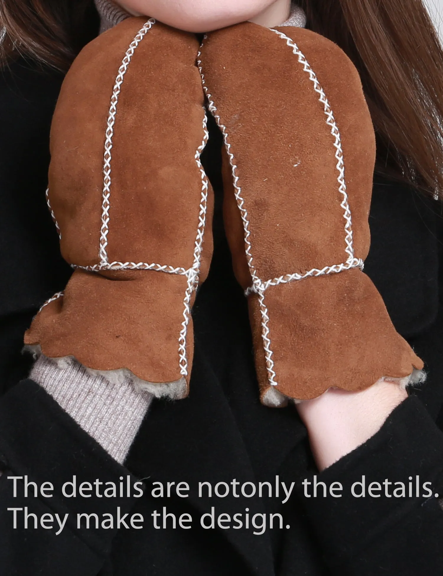 YISEVEN Women's  Lambskin Shearling Leather  Gloves(Mittens)